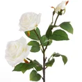 RÓŻA WIELOKWIATOWA kwiat sztuczny dekoracyjny z płatkami z jedwabistej tkaniny - dł. 80 cm śr. kwiat 11 cm - biały 1