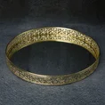 Okrągła taca dekoracyjna RIKI z lustrzanym blatem i ażurowym obrzeżem z metalu, złota - ∅ 30 x 3 cm - złoty 1