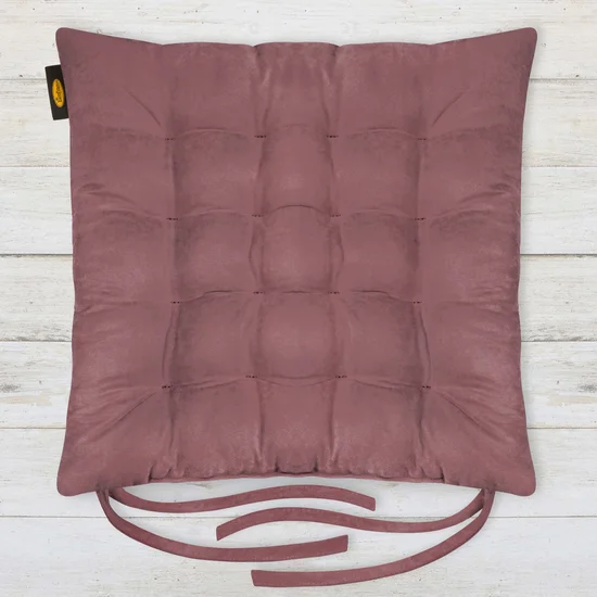 ADORE dwustronna welurowa poduszka siedziskowa na krzesło z szesnastoma pikowaniami, gramatura 195 g/m2 - 40 x 40 x 6 cm - wrzosowy