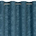 Zasłona OCTAVIA z miękkiego welwetu z wycinanym wzorem liści - 140 x 250 cm - niebieski 6