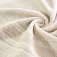 Ręcznik z żakardową bordiurą w geometrycznym stylu - 30 x 50 cm - beżowy 4