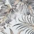Zasłona RODOS z miękkiego welwetu z nadrukiem egzotycznych liści ze srebrnymi elementami - 140 x 270 cm - biały 13