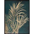 Obraz PALMTREE nadruk na płótnie złotych liści palmowych - 45 x 60 cm - ciemnozielony 1