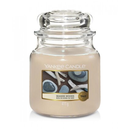 YANKEE CANDLE - Średnia świeca zapachowa w słoiku - Seaside Woods ∅ 11 x 13 cm beżowy