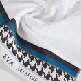 EVA MINGE Ręcznik EVA 8 z puszystej bawełny z bordiurą zdobioną designerskim nadrukiem - 30 x 50 cm - biały 5