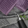 ELLA LINE Ręcznik MIKE w kolorze fioletowym, bawełniany tkany w krateczkę z welurowym brzegiem - 50 x 90 cm - fioletowy 6