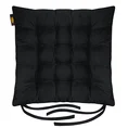 ADORE dwustronna welurowa poduszka siedziskowa na krzesło z szesnastoma pikowaniami, gramatura 195 g/m2 - 40 x 40 x 6 cm - czarny 2