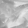 Zasłona zaciemniająca ze srebrnym nadrukiem z liśćmi miłorzębu - 135 x 250 cm - szary 8