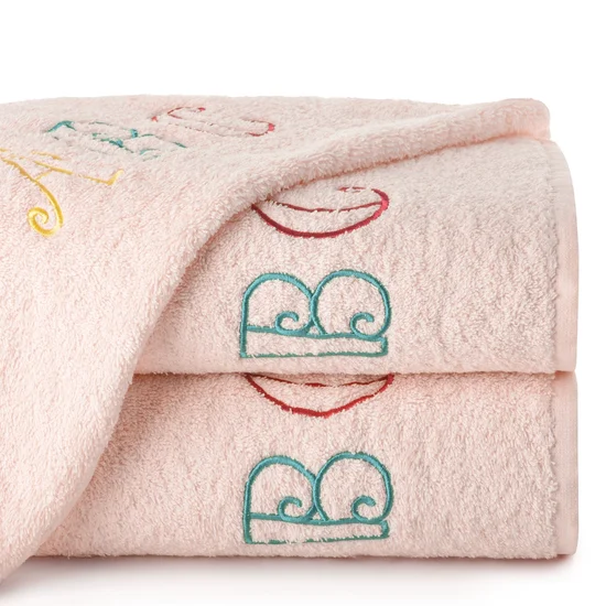 Ręcznik  BABY z haftem z literkami - 30 x 50 cm - różowy