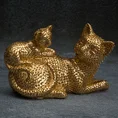 Koty figurka dekoracyjna złota - 19 x 9 x 12 cm - złoty 1