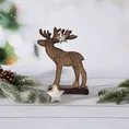 Figurka świąteczna  drewniany renifer w stylu eko - 16 x 5 x 20 cm - brązowy 1