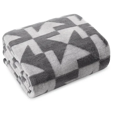 Miękki w dotyku koc bawełniano-akrylowy z motywem geometrycznym Miękki w dotyku koc bawełniano-akrylowy z motywem geometrycznym - 150 x 200 cm