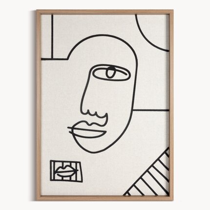 Obraz abstrakcyjny nadruk na płótnie oprawiony w ramkę 50 x 70 cm beżowy,czarny | Eurofirany