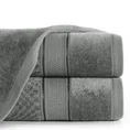 EUROFIRANY CLASSIC Puszysty ręcznik JESSI z fakturą wytłaczanej krateczki i welurową bordiurą - 30 x 50 cm - stalowy 1