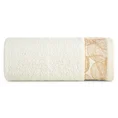 Ręcznik AGIS z żakardową bordiurą z motywem liści, ZERO TWIST - 30 x 50 cm - kremowy 3