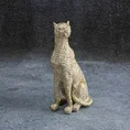 Pantera - figurka dekoracyjna ELVIN o drobnym strukturalnym wzorze łuski, szampańska - 8 x 12 x 24 cm - szampański 1