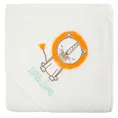 Ręcznik BABY z kapturem z haftowaną aplikacją z lwem - 100 x 100 cm - biały 4