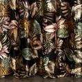 Zasłona MAROKO z tkaniny welwetowej zdobiona nadrukiem botanicznych liści z akcentami złota - 140 x 250 cm - czarny 3