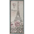 OBRAZ MERCY z motywem paryskim w stylu retro - 40 x 2 x 92 cm - różowy 1