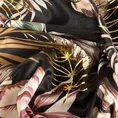Zasłona MAROKO z tkaniny welwetowej zdobiona nadrukiem botanicznych liści z akcentami złota - 140 x 250 cm - czarny 8