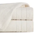 Ręcznik RENI o klasycznym designie z bordiurą w formie trzech tkanych paseczków - 50 x 90 cm - kremowy 1