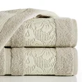 EUROFIRANY CLASSIC Ręcznik SYLWIA 1 z żakardową bordiurą tkaną w ornamentowy wzór - 50 x 90 cm - beżowy 1