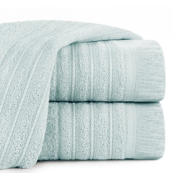 Ręcznik bawełniany MIRENA w stylu boho z frędzlami - 70 x 140 cm - miętowy