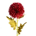 CHRYZANTEMA sztuczny kwiat dekoracyjny z płatkami z jedwabistej tkaniny - ∅ 12 x 63 cm - bordowy 1
