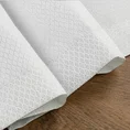 Obrus JULIA  tkany w drobny geometryczny wzór ze srebrną nitką i listwą na brzegach - 140 x 240 cm - biały 9
