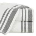 Ręcznik MERY bawełniany zdobiony bordiurą w subtelne pasy - 50 x 90 cm - biały 1