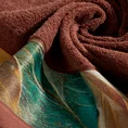 EVA MINGE Ręcznik AMIRA z puszystej bawełny z bordiurą zdobioną designerskim nadrukiem - 50 x 90 cm - ceglasty 5