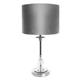 Lampka stołowa MONIK z kryształową podstawą i welwetowym abażurem - ∅ 30 x 53 cm - srebrny 3