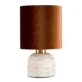 Lampa stołowa STELA na podstawie z betonu z abażurem z lśniącego welwetu - ∅ 23 x 38 cm - rudy 5