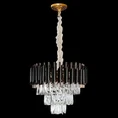Lampa wisząca KORNELIA z metalu i kryształów w stylu art deco -  - czarny 9
