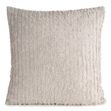 EWA MINGE poszewka SELMA z szyfonowej tkaniny zdobiona moherową nicią 45 x 45 cm beżowy