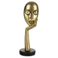 Figurka dekoracyjna MASK przedstawiająca maskę  teatralną - 13 x 12 x 37 cm - złoty 1