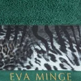 EWA MINGE Ręcznik AGNESE  z bordiurą zdobioną designerskim nadrukiem z motywem zwierzęcym - 70 x 140 cm - butelkowy zielony 2