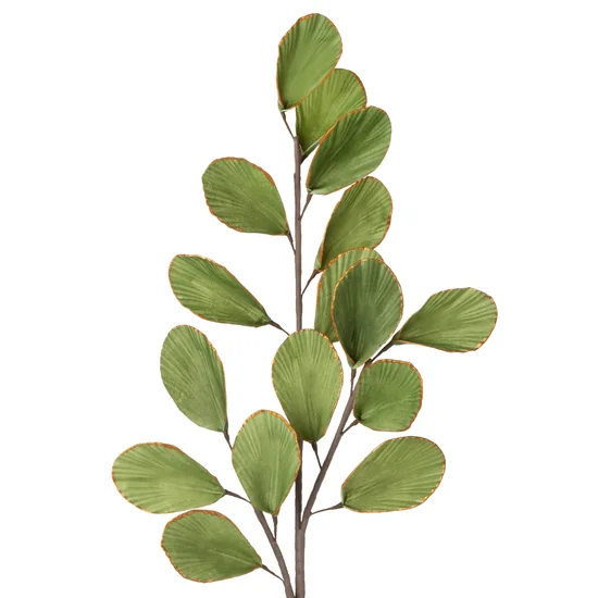 Gałązka z liśćmi - sztuczny kwiat dekoracyjny z pianki foamirian - 100 cm - zielony