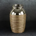 Wazon  ceramiczny DORI złota ze żłobieniami - ∅ 17 x 28 cm - złoty 1