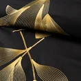 REINA LINE pościel HAFT  z satyny bawełnianej zdobiona haftowanymi liśćmi - 160 x 200 cm - czarny 5
