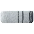 Ręcznik bawełniany z ozdobnym stebnowaniem - 70 x 140 cm - srebrny 3