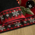 Ręcznik świąteczny RUDOLF 02 bawełniany z żakardową bordiurą w kratkę i haftem ze śnieżynkami - 50 x 90 cm - czarny 4
