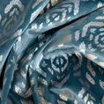 Zasłona LAURA z welwetu z cieniowanym srebrno-złotym wzorem w stylu boho - 140 x 250 cm - niebieski 12