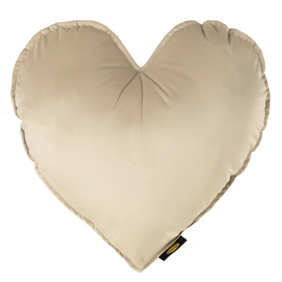 Poduszka z wypełnieniem w kształcie serca z miękkiego welwetu - 45 x 45 cm - beżowy