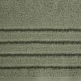 Ręcznik klasyczny JASPER z bordiurą podkreśloną delikatnymi oliwkowymi paskami - 70 x 140 cm - oliwkowy 2