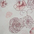 EUROFIRANY CLASSIC Komplet pościeli z wysokogatunkowej satyny bawełnianej z graficznym motywem kwiatów - 140 x 200 cm - pudrowy 2