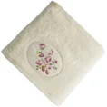 Ręcznik GARDEN z owalną aplikacją z kwiatami - 50 x 90 cm - kremowy 1