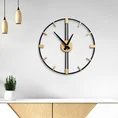 Dekoracyjny zegar ścienny z metalu w nowoczesnym minimalistycznym stylu - 40 x 5 x 40 cm - czarny 2