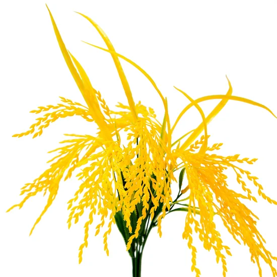 KRZEW OZDOBNY gałązka, kwiat sztuczny dekoracyjny - dł. 46 cm dł. z kwiatami 16 cm - żółty