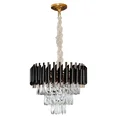 Lampa wisząca KORNELIA z metalu i kryształów w stylu art deco -  - czarny 3